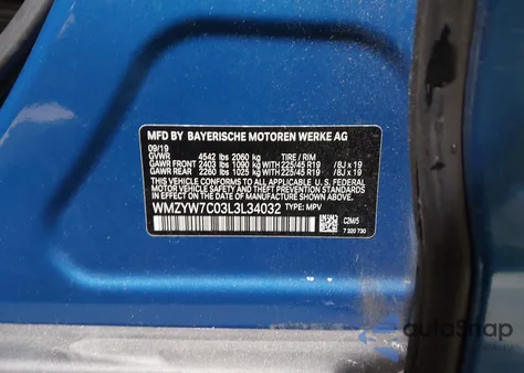 2020 Mini Countryman Cooper S z USA, uszkodzony, nr VIN WMZYW7C03L3L34032